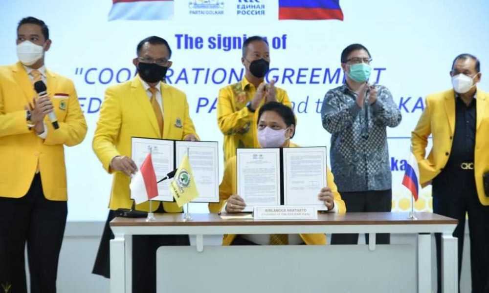 Partai Golkar Jalin Kerja Sama dengan Partai Rusia Bersatu