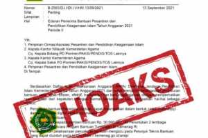 Surat Edaran Penerima Bantuan Ponpes yang Beredar Dipastikan Hoaks