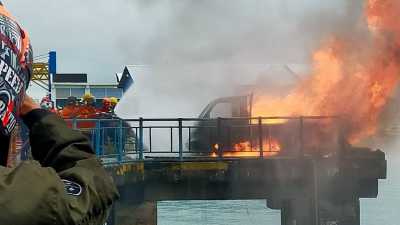 Mobil Pick Up Muatan BBM Terbakar di Pelabuhan Tengkayu Kaltara