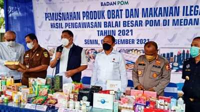 Produk Ilegal Seharga Rp2,7 Miliar Dimusnahkan BBPOM Medan