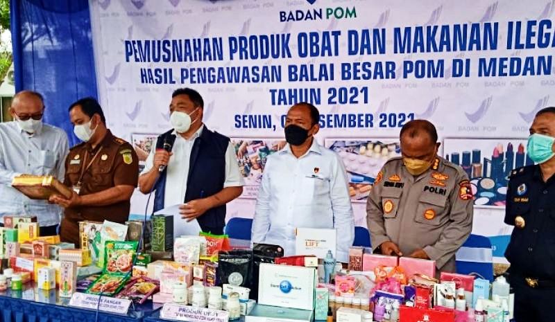 Produk Ilegal Seharga Rp2,7 Miliar Dimusnahkan BBPOM Medan