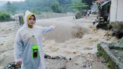 Sungai Cidurian Meluap Banjiri Kampung Banar Kabupaten Bogor
