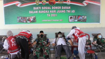 Sambut Hari Juang TNI AD, Korem 162/WB Gelar Donor Darah di Pondok Pesantren