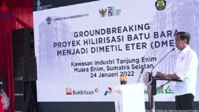 Presiden “Groundbreaking” Proyek Hilirisasi Batu Bara jadi DME di Sumsel