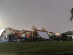 Hujan dan Angin Kencang Rusak Sejumlah Stand Pameran Rameunee Expo Nagan Raya