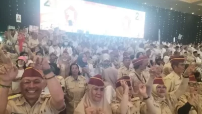Di Acara Rakornas, Kader Gerindra Joget “Gemoy” di JIExpo