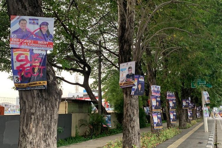 Perludem Minta Bawaslu Tertibkan Peserta pemilu yang Pasang APK di Pohon