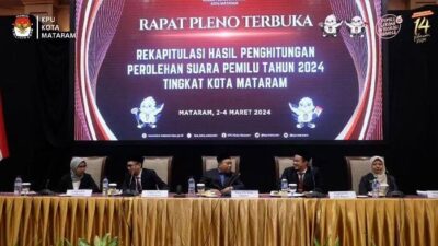 Rapat Pleno Terbuka Rekapitulasi Pemilu 2024: Golkar Raih Suara Terbanyak di Kota Mataram