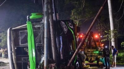 Ditlantas Polda Jabar Lakukan Ramp Check Bus Pariwisata
