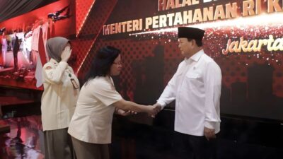 Prabowo Gelar Halal Bihalal Bersama 1.000 Pegawai Kemhan
