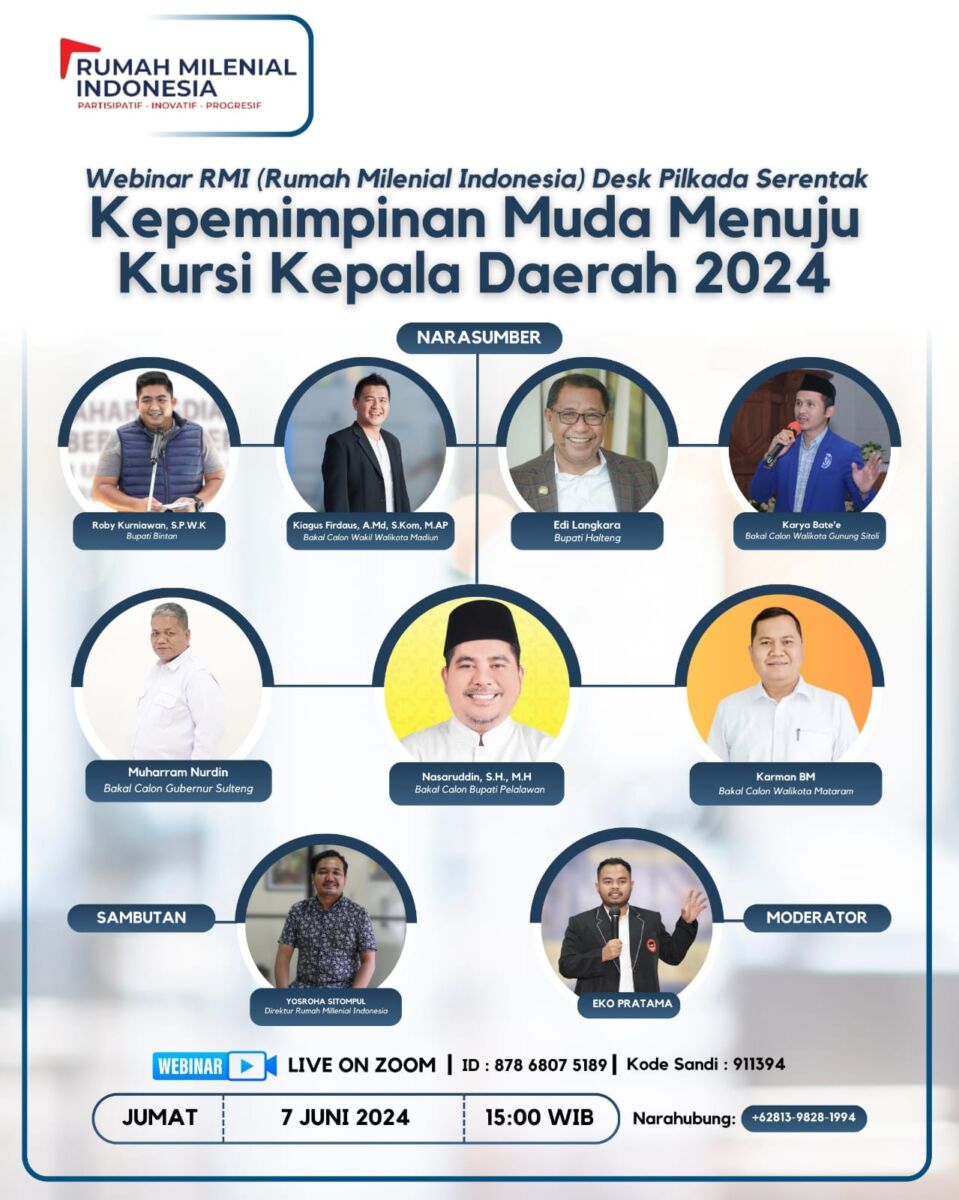 RMI Gelar Webinar: Kepemimpinan Muda Menuju Kursi di Pilkada 2024