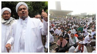 Massa Reuni 212 Salat Subuh Berjamaah di Monas, Kehadiran Habib Rizieq hingga Pengibaran Bendera FPI