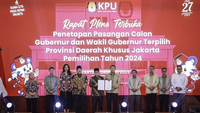 KPU Resmi Tetapkan Duet Pramono-Rano Jadi Gubernur-Wagub DKI Terpilih
