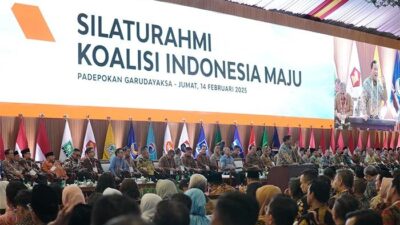 Menteri dan Wakil Menteri Kabinet Merah Putih Hadiri Puncak HUT Gerindra di SICC Sentul