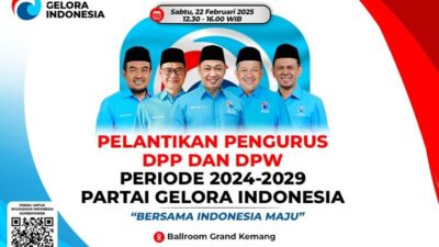 Sabtu Besok, Partai Gelora Gelar Pelantikan Pengurus DPP, DPW Periode 2024-2029