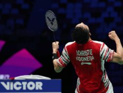 BULU TANGKIS — Kalahkan Nhat Nguyen, Jonatan Christie Lolos ke 16 Besar Singapore Open 2025