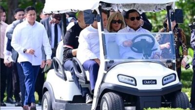Presiden Prabowo Ceritakan Sejarah Candi Borobudur kepada Emmanuel Macron Saat Naik Golf Car
