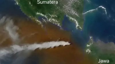 Satelit BMKG Pastikan Sebaran Abu Vulkanik Anak Krakatau Bergerak Menuju Samudera Hindia