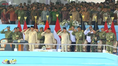 HUT ke-81 TNI, Prabowo Pimpin Upacara di Cilangkap